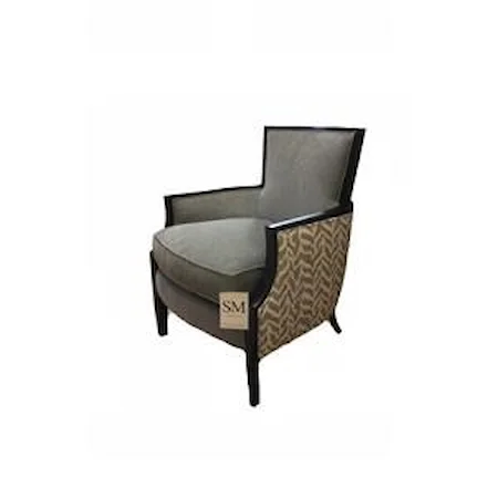 Upholstered Exposed Wood Accent Chair
